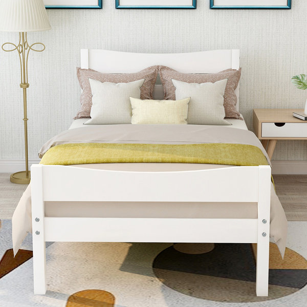 Red Barrel Studio® Bed Frame Twin Size with Wooden Headboard Platform